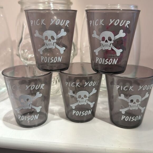 Sugar Skull Drinkware Bundle Shot Glasses Water Goblets Mason Jar Skull - Picture 6 of 11